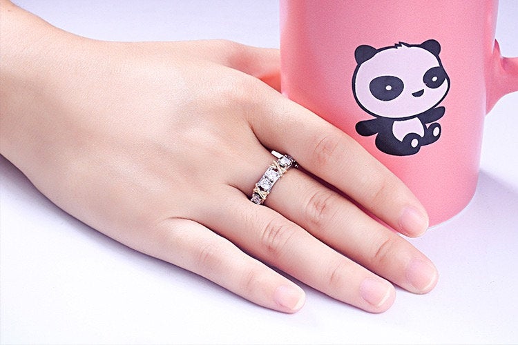 Gorgeous Womens 18K White Gold Over Solid Sterling Silver Created Ruby/Diamond/Pink Diamond Designer rings, birth stone