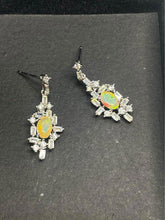 Load image into Gallery viewer, Elegant Opal &amp; Crystal Drop Earrings
