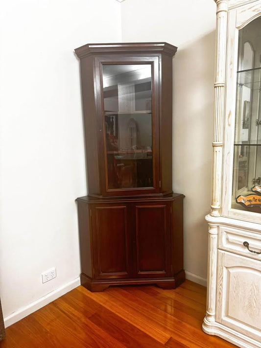 194h x(bottom 65 top43)cm corner cabinet mahogany vintage solid timber sideboard