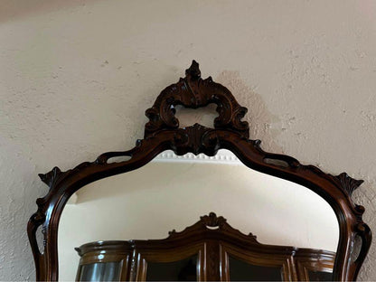 Antique timber frame rococo wall mirror