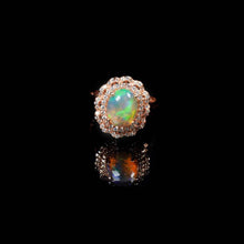 Load image into Gallery viewer, Natural jelly opal in 925 silver rose gold ring plated adjustable size brand new Xmas gift for her
