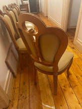 Load image into Gallery viewer, (200+50)x118x80h cm vintage dinner table with 6 matching leather chairs perfect
