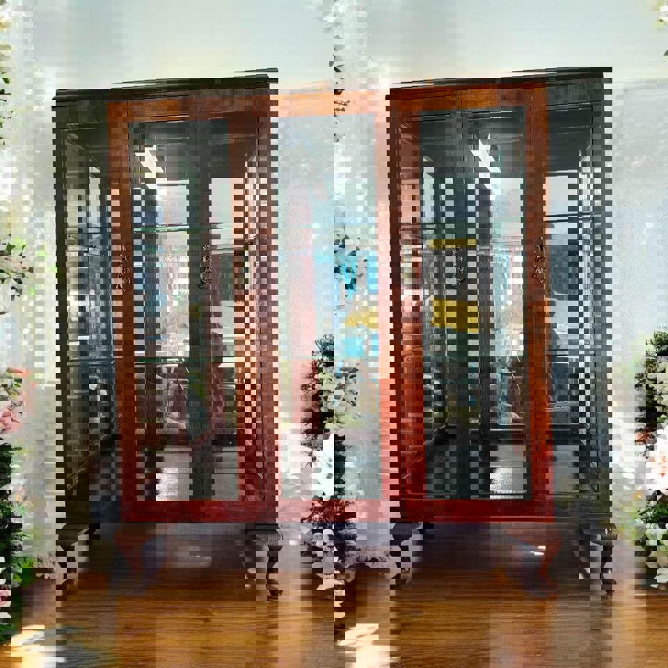 Vintage display glass cabinet crystal display cabinet