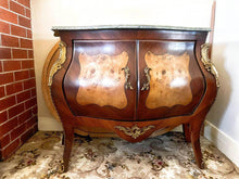 Load image into Gallery viewer, Rococo style green marble top cabinet sideboard reproduction new condition
