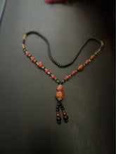 Load image into Gallery viewer, Natural green Jade earrings 18k gold filled 925 silver $239 and red jade necklaces $159
