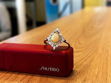 Load image into Gallery viewer, 925 silver natural Opal ring brand new princess design gift for her adjustable
