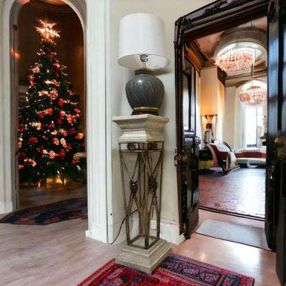 107h x 31w cm white marble flower stand lamp stand plant stands antique