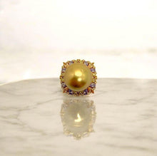 Load image into Gallery viewer, 13mm Luxury AAA Golden Seawater Pearl Pendant in S925 with certificate
