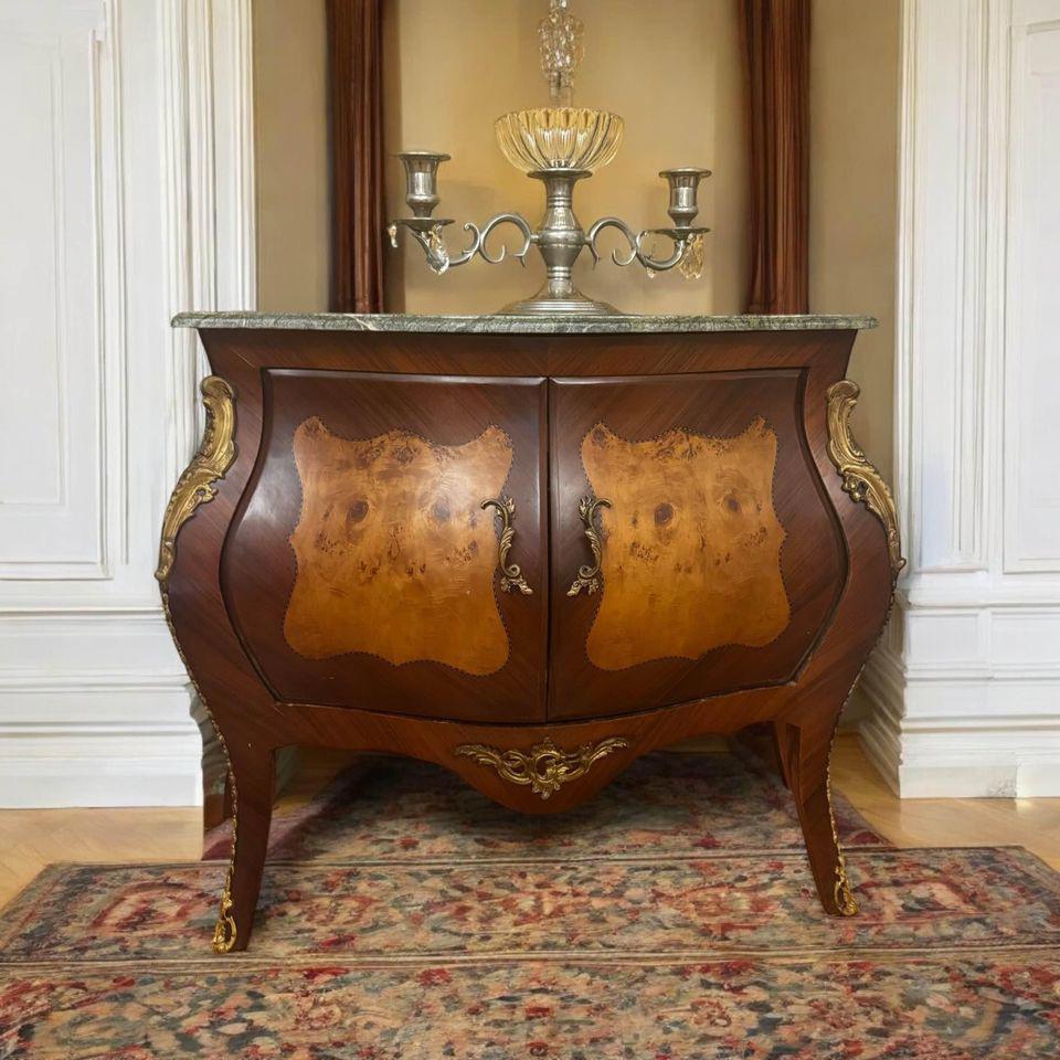 Rococo style green marble top cabinet sideboard reproduction new condition