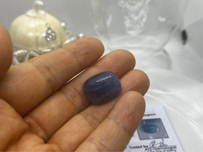 27.30ct natural sapphire violetish blue with certificated no heat treatment