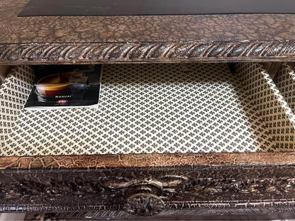 Marble top wine cabinet 128x52x87cm antique matching sideboard 123x48x84cm