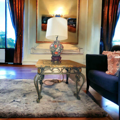 Elegant Decorative Lamp with Marble Top Table corner table coffee tables pairs table