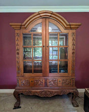 Load image into Gallery viewer, Impressive vintage display cabinet 3 parts easy move solid timber 238x165x80 cm
