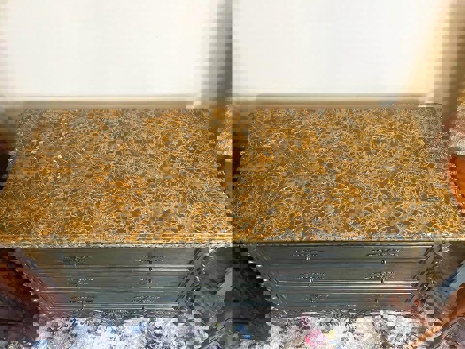 Baroque antique marble top chest of drawers hall stand Morocco  style