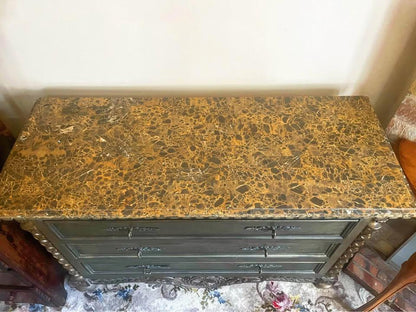 Baroque antique marble top chest of drawers hall stand Morocco  style