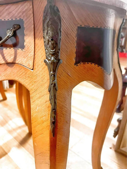 Elegant Vintage Side Tables with Brass Accents hall table hall stand bedside tables Louise XV