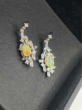 Load image into Gallery viewer, Elegant Opal &amp; Crystal Drop Earrings
