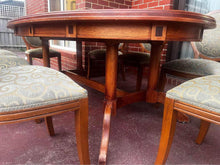 Load image into Gallery viewer, Elegant large oval shape Wooden Dining Table with 8 Chairs solid timer
