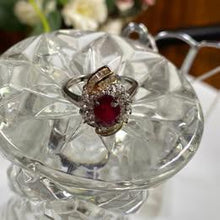 Load image into Gallery viewer, natural ruby pendant and ring set in S925 adjustable
