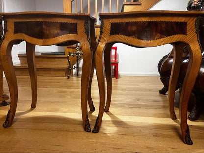 Elegant Vintage Side Tables with Brass Accents hall table hall stand bedside tables Louise XV