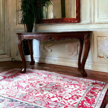 Load image into Gallery viewer, Double sides hall stand end table glass top fancy hand cavings 127x48x75cm
