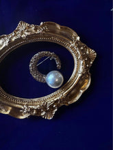 Load image into Gallery viewer, Vintage style natural pearl brooch earrings ring gold plated well made brand new
