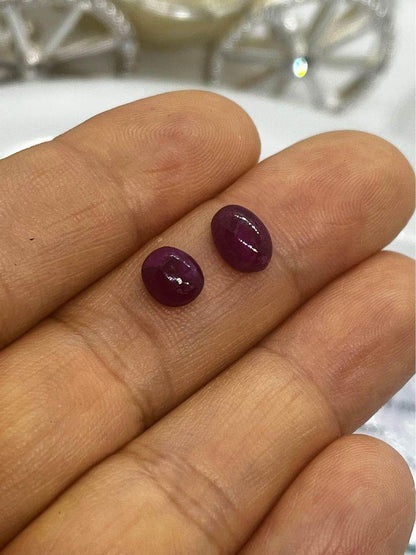 1.12 Ct and 1.48 Ct  natural ruby from Kashmir region Purplish red with certif