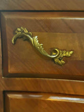 Load image into Gallery viewer, Louis XV Elegance: Mahogany Cabinet with Marble Top &amp; Brass Accents reproduction
