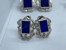 Load image into Gallery viewer, Afghan Top quality genius Lapis earrings, sterling silver handmade

