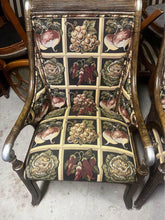 Load image into Gallery viewer, Antique timber arm chairs excellent for their ages solid and strong nice cushion
