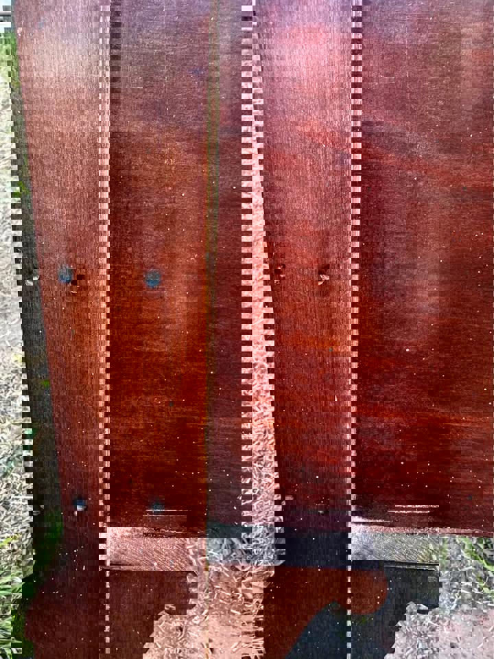 Antique solid mahogany double bed head and tail parts