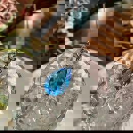 Topaz drop pendent in S925