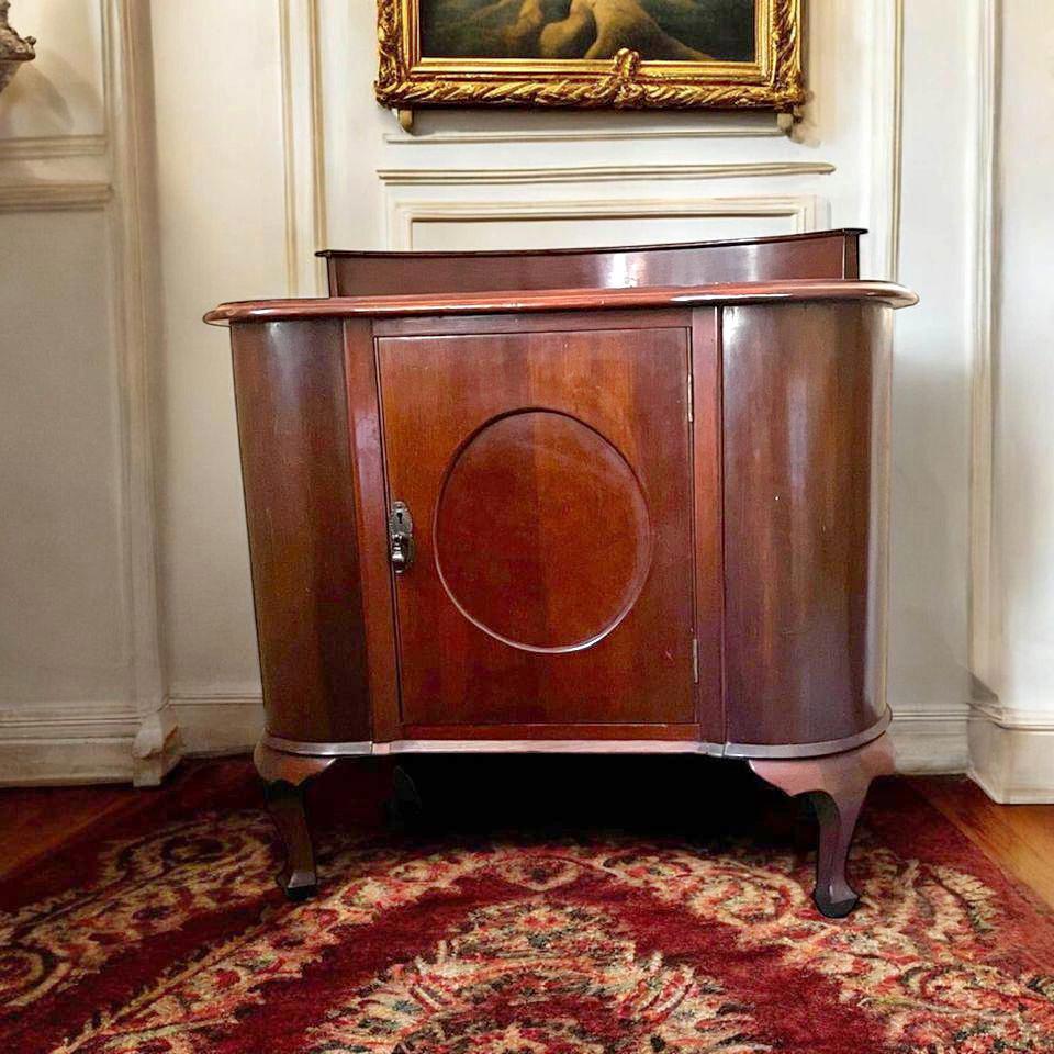 Vintage mahogany Kidney-Shaped Cabinet - Unique & Charming solid timber