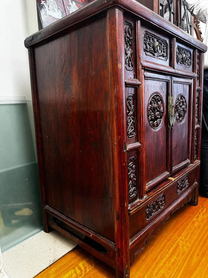 116h x 100w x 67d cm antique Chinese wedding cabinet hall stand tall boy 1800s
