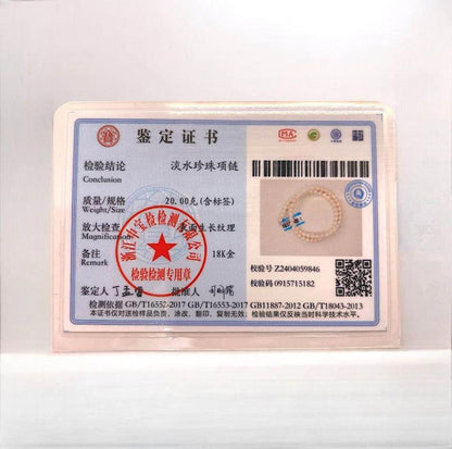 5mm 18k gold AAA Freshwater Pearl pearl Necklace with certificate