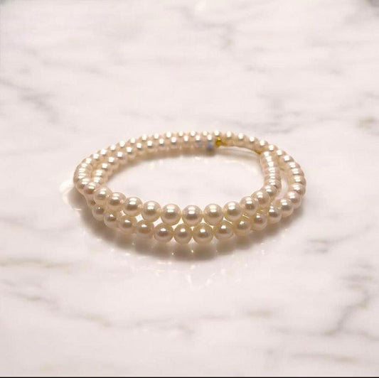 5mm 18k gold AAA Freshwater Pearl pearl Necklace with certificate