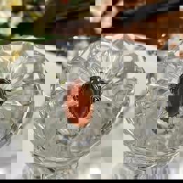 Vintage style S925 Garnet adjustable ring