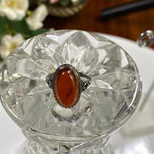 Load image into Gallery viewer, Vintage style S925 Garnet adjustable ring
