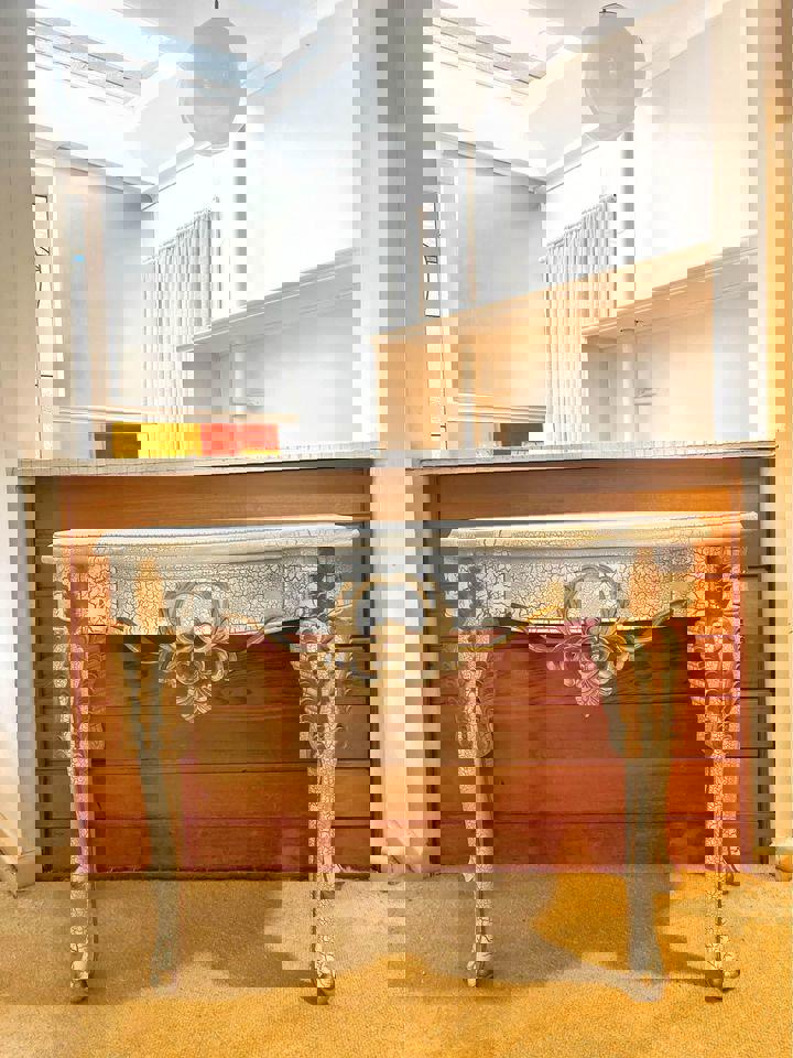 Impressive French antique white luxury extra large 2.68m bookshelf