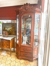 Load image into Gallery viewer, 228x50dx110w cm mahogany glass display cabinet excellent condition diamond shape
