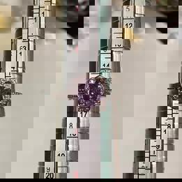 Natural Amethyst ring in silver adjustable purple ring