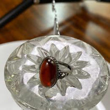 Load image into Gallery viewer, Vintage style S925 Garnet adjustable ring
