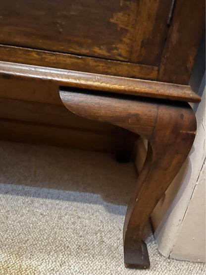 152x 52x100cm walnut solid timber antique tall boy sideboard hall stand TV stand