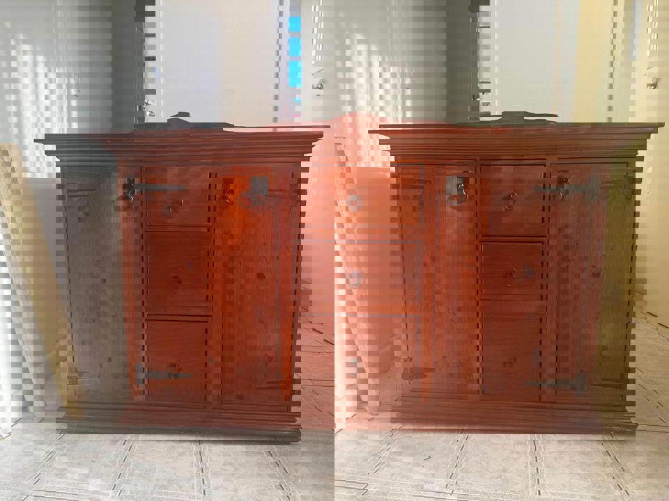 Excellent condition antique sideboard tall boy dresser solid timber