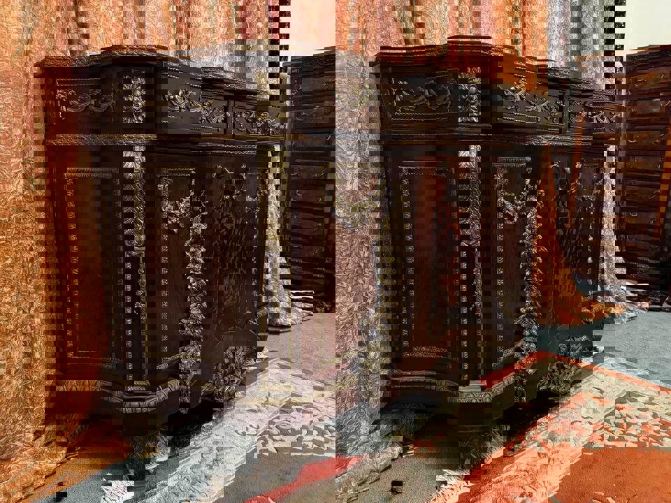 French 19th Century Louis XVI Style Bronze Mounted Commode Cabinets sideboard