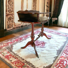 Load image into Gallery viewer, Mahogany hall stand Telephone table end table bedside table brass paws antique

