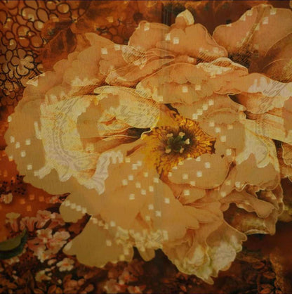 Elegant Floral Silk like Scarf/Throw 70x180cm rich brown Christmas gift for her