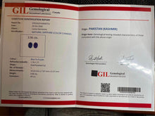 Load image into Gallery viewer, 3.96 ct Kashmir natural sapphire cornflower( blue to purple)with GIL certificate
