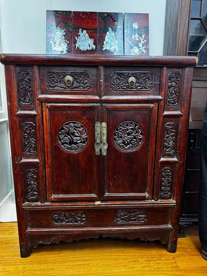 116h x 100w x 67d cm antique Chinese wedding cabinet hall stand tall boy 1800s