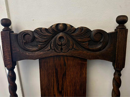 A pair of Antique solid timber chair excellent condition green velvet